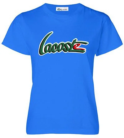 לקוסט-LACSOTE TSHIRT WOMEN DESGIN SHORT - BLUE
