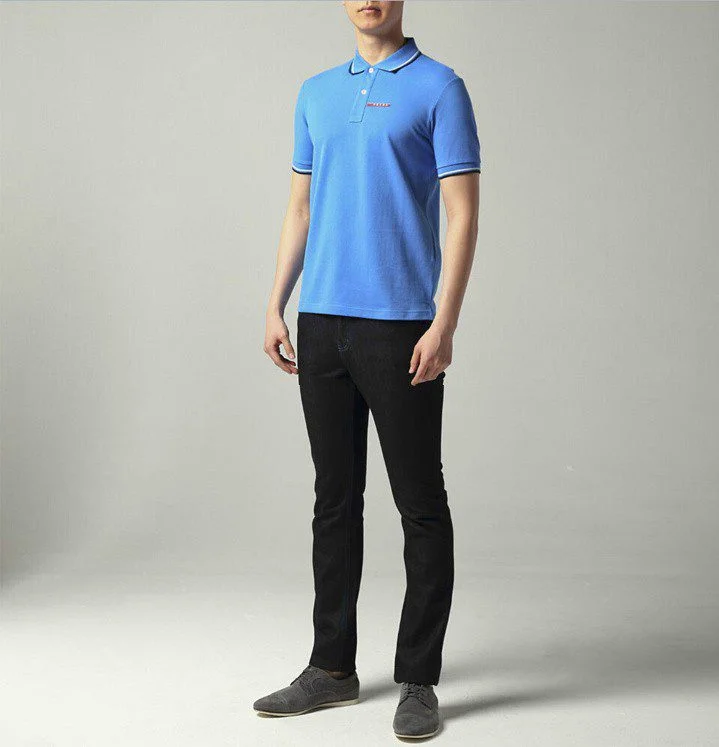 פראדה-PRADA TSHIRT POLO SHORT MEN - Blue – תמונה 5