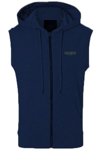 קנזו-KENZO ג'קט ווסט קפוצ'ון לגברים ונשים- Navy Blue