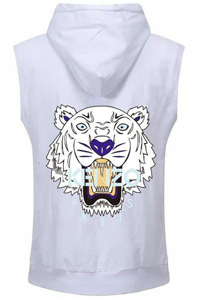 קנזו-KENZO ג'קט ווסט קפוצ'ון לגברים ונשים- White – תמונה 2