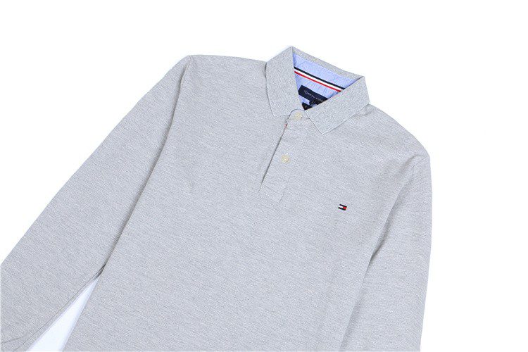 טומי הילפיגר-TOMMY POLO LONG MEN'S - Gray – תמונה 3