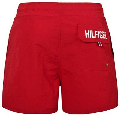 טומי הילפיגר-TOMMY SWIM MEN'S - Venetian Red Black & White – תמונה 2