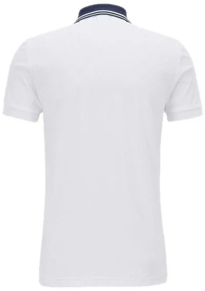 בוס-HUGO BOSS POLO TSHIRT MEN'S - White & Navy Blue – תמונה 2