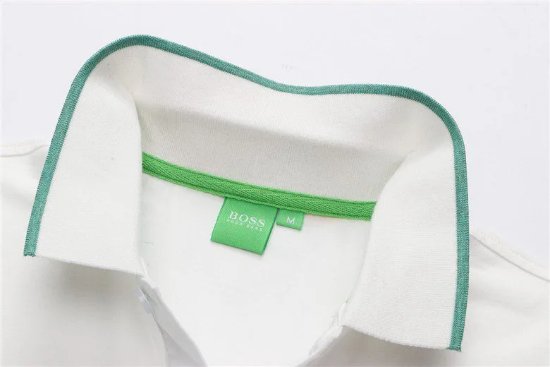 בוס-HUGO BOSS POLO TSHIRT MEN'S - White & Sea Nymph – תמונה 5