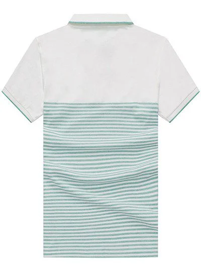 בוס-HUGO BOSS POLO TSHIRT MEN'S - White & Sea Nymph – תמונה 2