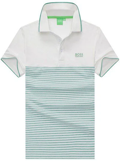 בוס-HUGO BOSS POLO TSHIRT MEN'S - White & Sea Nymph
