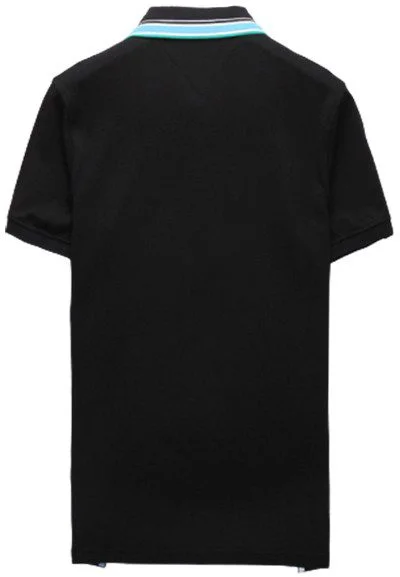 טומי הילפיגר-TOMMY POLO MEN'S TSHIRT - Black – תמונה 2