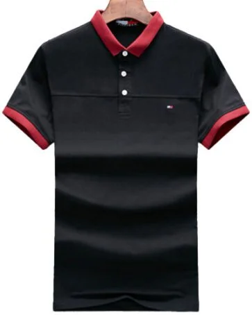 טומי הילפיגר-TOMMY POLO MEN'S TSHIRT - Black & Red