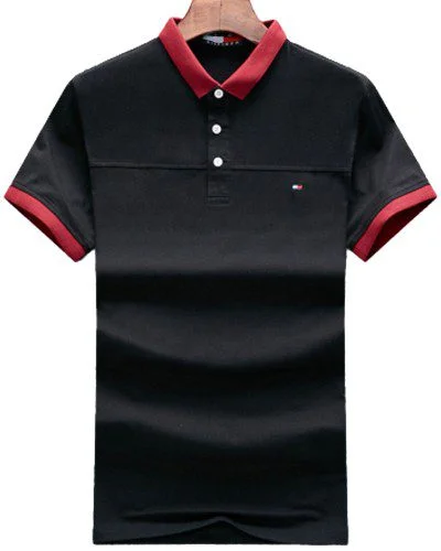 טומי הילפיגר-TOMMY POLO MEN'S TSHIRT - Black & Red