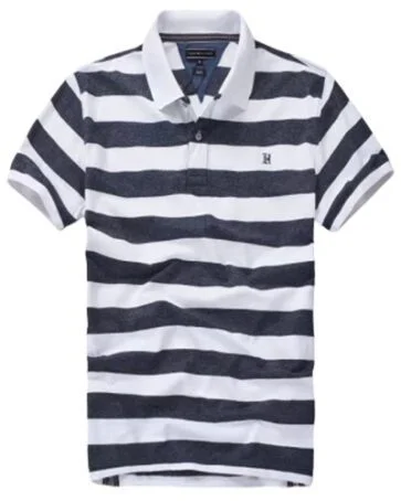 טומי הילפיגר-TOMMY POLO MEN'S TSHIRT - Payne's Grey & White