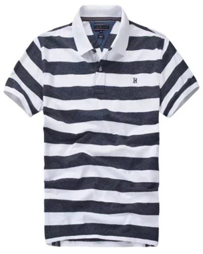 טומי הילפיגר-TOMMY POLO MEN'S TSHIRT - Payne's Grey & White