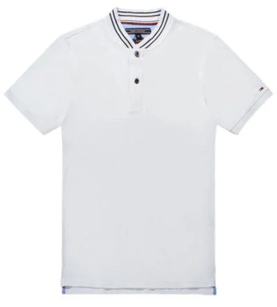 טומי הילפיגר-TOMMY POLO MEN'S TSHIRT - WHITE – תמונה 5