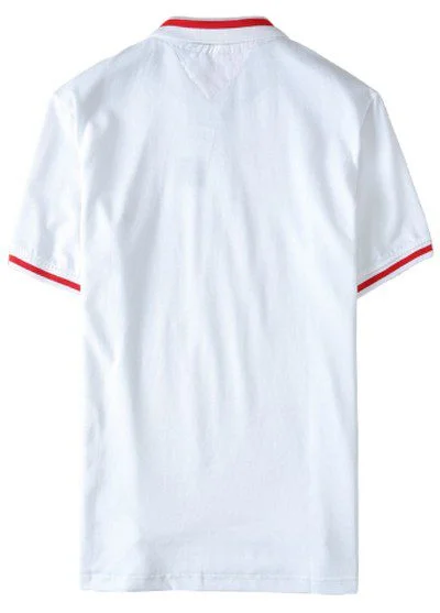 טומי הילפיגר-TOMMY POLO MEN'S TSHIRT - WHITE – תמונה 2
