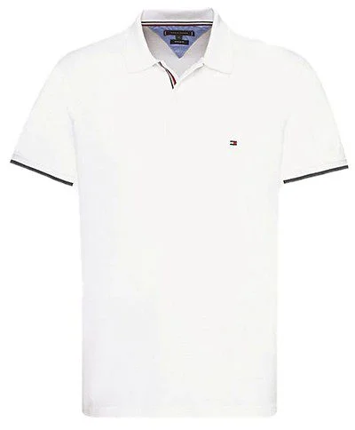 טומי הילפיגר-TOMMY POLO MEN'S TSHIRT - White – תמונה 2