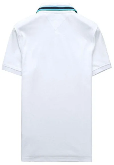 טומי הילפיגר-TOMMY POLO MEN'S TSHIRT - White – תמונה 2