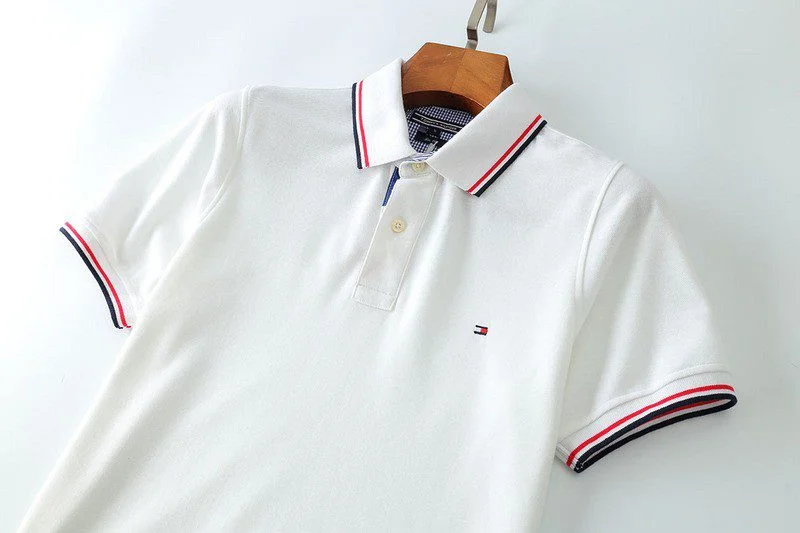 טומי הילפיגר-TOMMY POLO MEN'S TSHIRT - White – תמונה 4