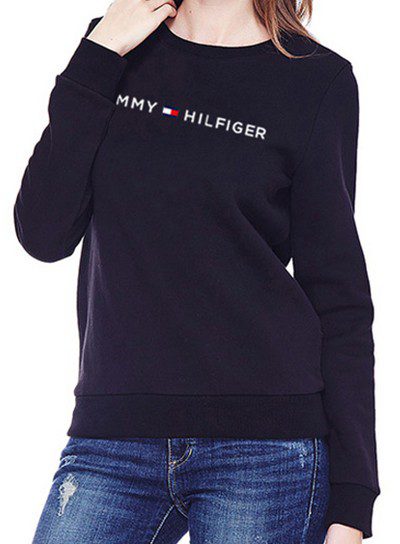 טומי הילפיגר-TOMMY SWETER WOMEN - BLACK