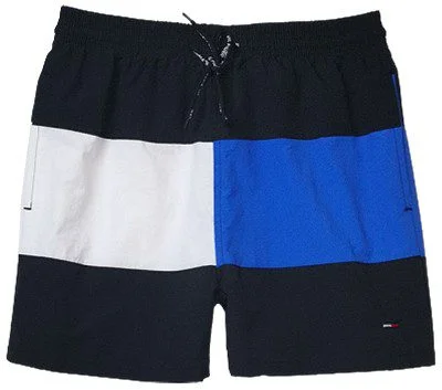 טומי הילפיגר-TOMMY SWIM MEN'S - BLACK WHITE & BLUE