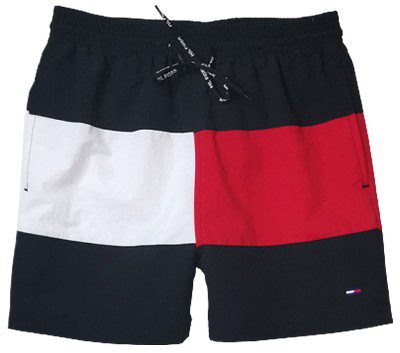 טומי הילפיגר-TOMMY SWIM MEN'S - BLACK WHITE & RED
