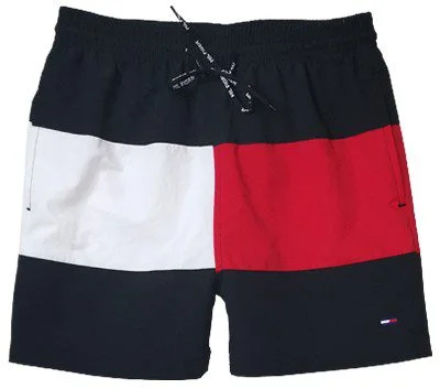 טומי הילפיגר-TOMMY SWIM MEN'S - BLACK WHITE & RED