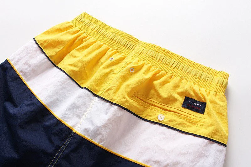טומי הילפיגר-TOMMY SWIM MEN'S - NAVY BLUE YELLOW & WHITE – תמונה 7