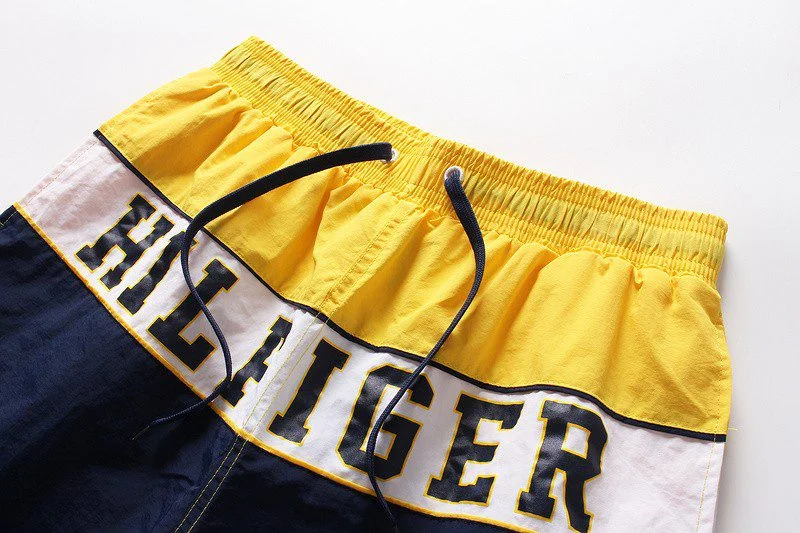 טומי הילפיגר-TOMMY SWIM MEN'S - NAVY BLUE YELLOW & WHITE – תמונה 8