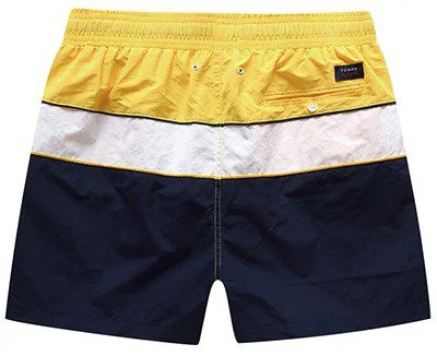 טומי הילפיגר-TOMMY SWIM MEN'S - NAVY BLUE YELLOW & WHITE – תמונה 2