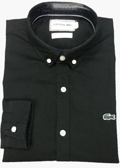 לקוסט-LACOSTE LONG MEN SHIRT - Black Pearl – תמונה 3