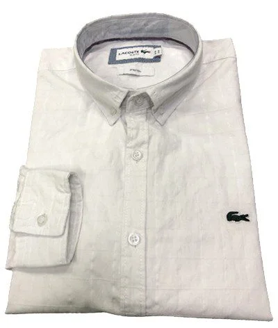 לקוסט-LACOSTE LONG MEN SHIRT - Black White