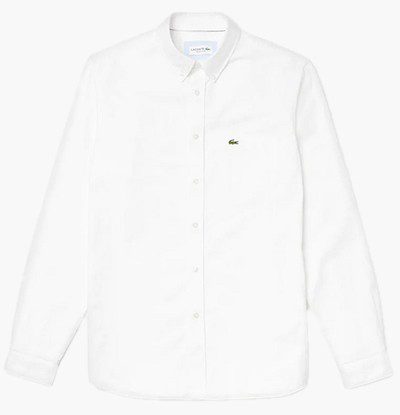 לקוסט-LACOSTE LONG MEN SHIRT - WHITE – תמונה 4
