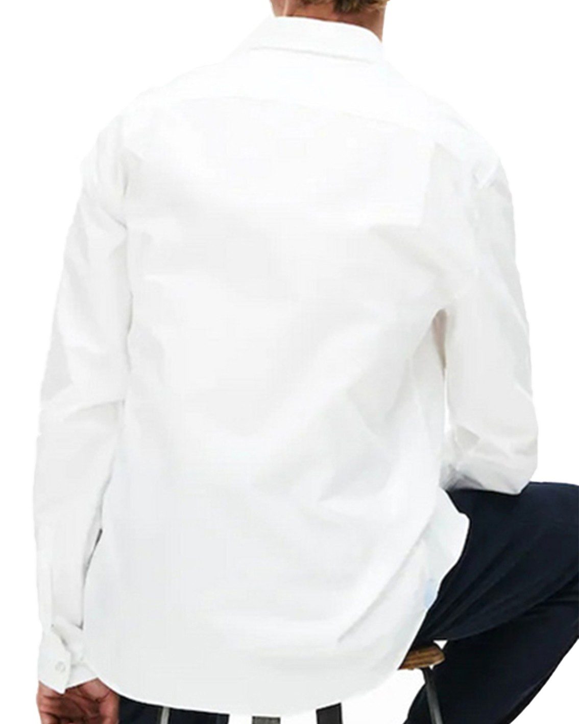 לקוסט-LACOSTE LONG MEN SHIRT - WHITE – תמונה 2