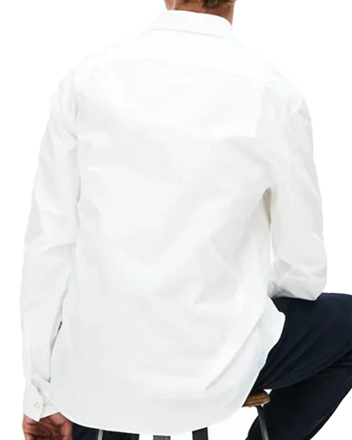 לקוסט-LACOSTE LONG MEN SHIRT - WHITE – תמונה 2