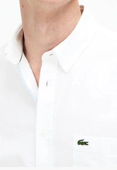 לקוסט-LACOSTE LONG MEN SHIRT - WHITE – תמונה 3