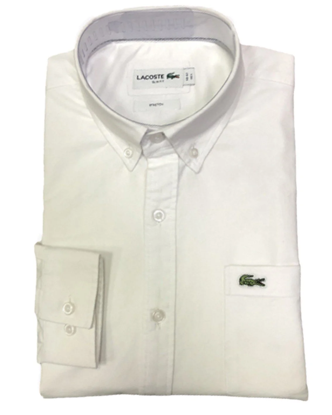 לקוסט-LACOSTE LONG MEN SHIRT - WHITE – תמונה 5