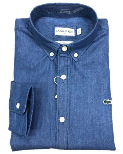 לקוסט-LACOSTE SHIRT MEN LONG JEANS - BLUE
