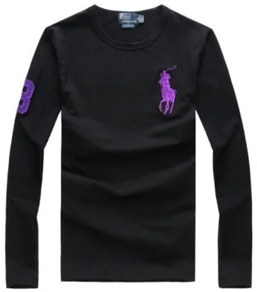 ראלף לורן-RALPH LAUREN TSHIRT MEN'S LONG - BLACK
