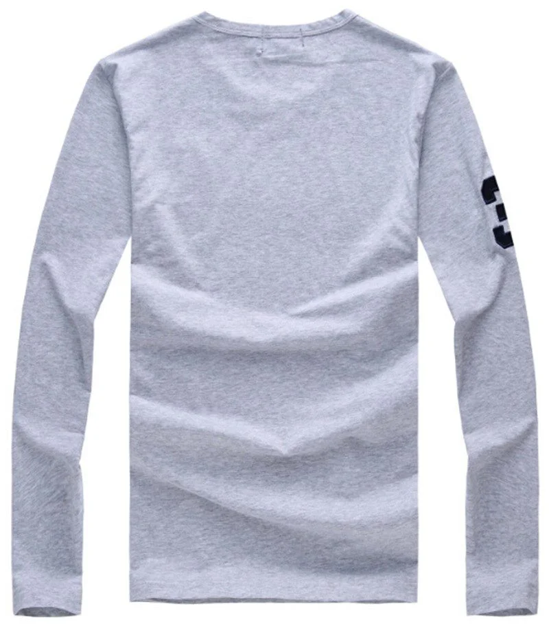 ראלף לורן-RALPH LAUREN TSHIRT MEN'S LONG - GRAY – תמונה 2