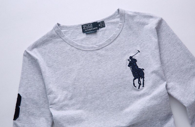 ראלף לורן-RALPH LAUREN TSHIRT MEN'S LONG - GRAY – תמונה 7