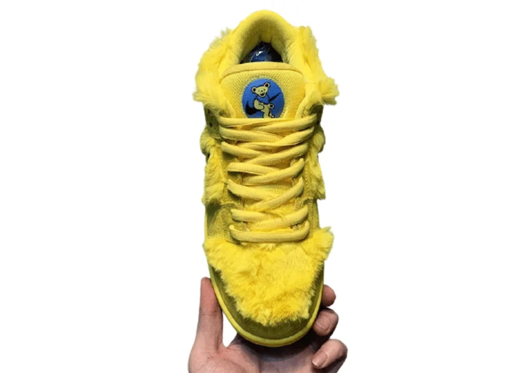 נעליי נייק-NIKE SB DUNK LOW PRO QS - Yellow & Blue Logo – תמונה 4