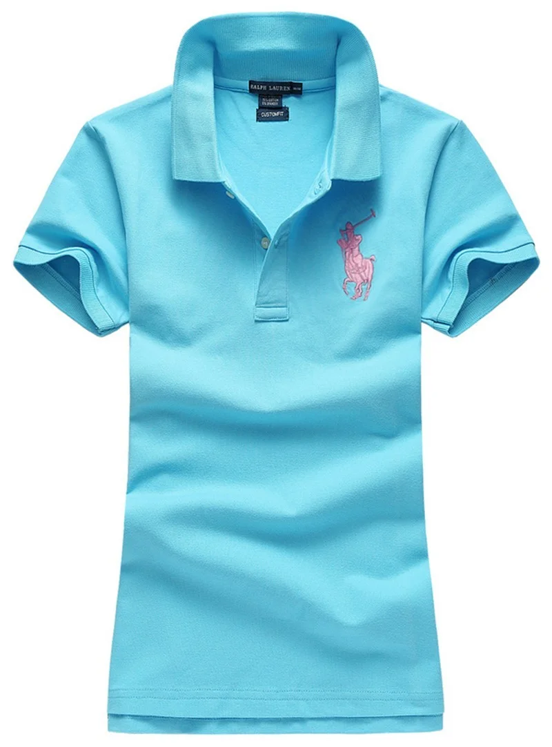 ראלף לורן-RALPH LAUREN POLO TSHIRT SHORT WOMEN - Anakiwa & Pink Logo – תמונה 2