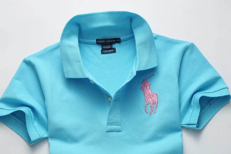 ראלף לורן-RALPH LAUREN POLO TSHIRT SHORT WOMEN - Anakiwa & Pink Logo – תמונה 4