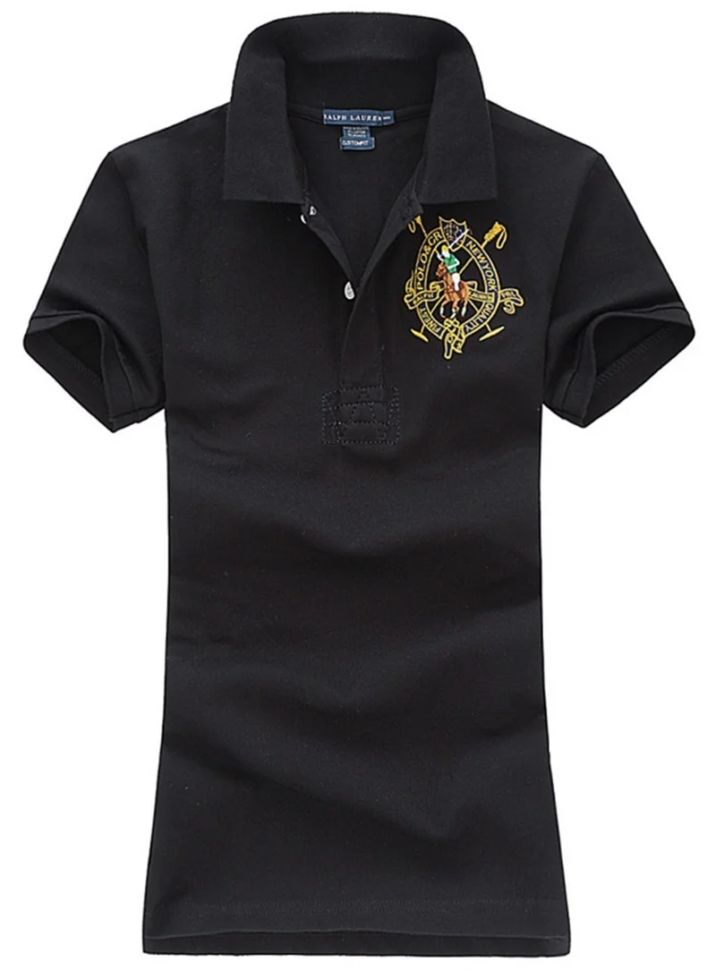 ראלף לורן-RALPH LAUREN POLO TSHIRT SHORT WOMEN - Black – תמונה 2