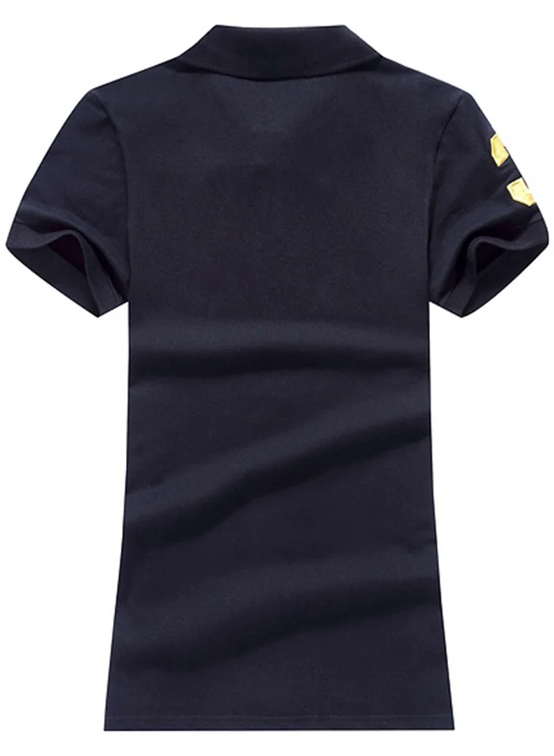 ראלף לורן-RALPH LAUREN POLO TSHIRT SHORT WOMEN - Black & Yellow Logo – תמונה 2