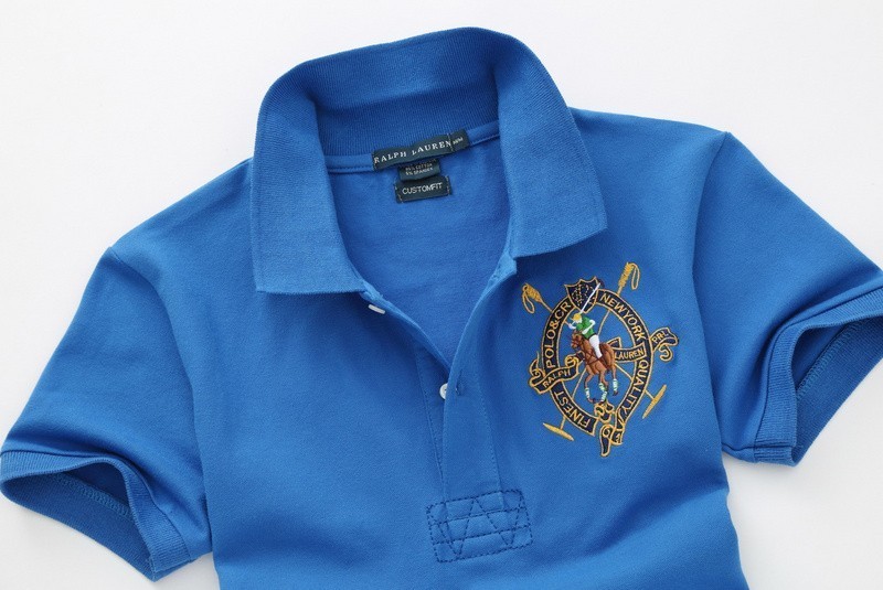 ראלף לורן-RALPH LAUREN POLO TSHIRT SHORT WOMEN - Blue – תמונה 4