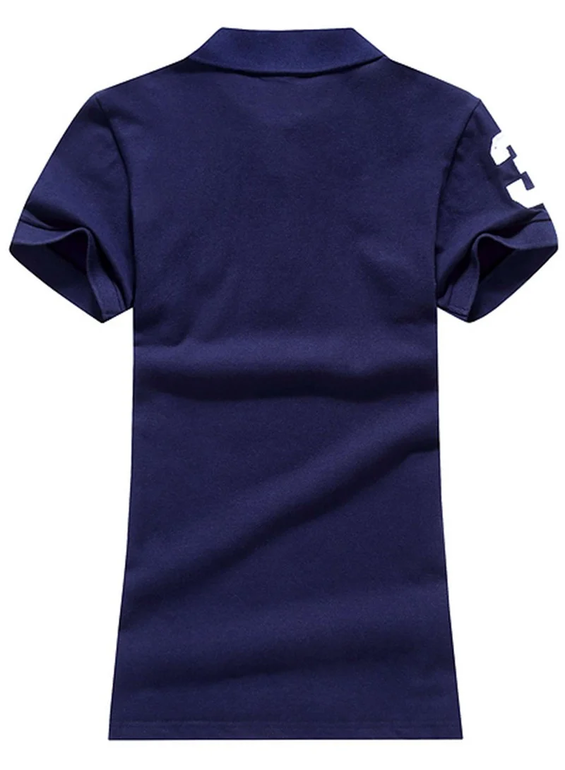 ראלף לורן-RALPH LAUREN POLO TSHIRT SHORT WOMEN - Nave Blue & White Logo – תמונה 2