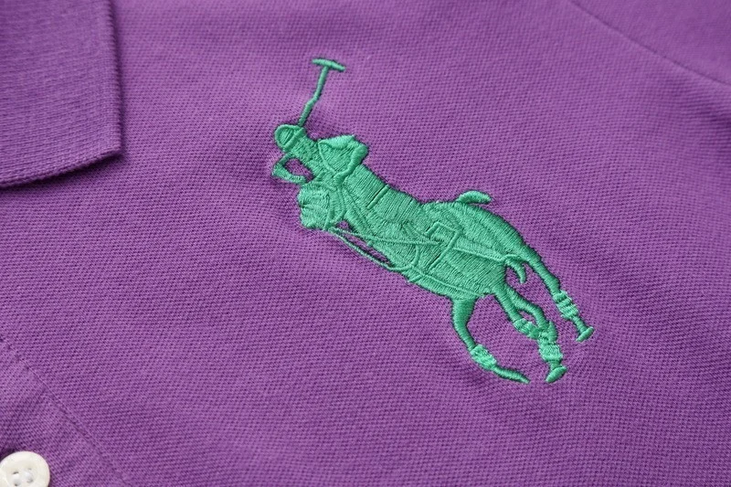 ראלף לורן-RALPH LAUREN POLO TSHIRT SHORT WOMEN - Purpel & Green Logo – תמונה 6