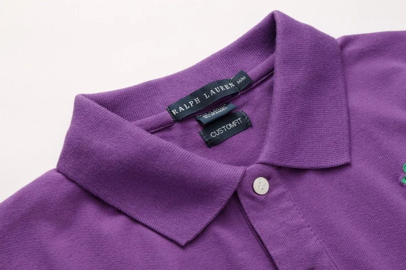 ראלף לורן-RALPH LAUREN POLO TSHIRT SHORT WOMEN - Purpel & Green Logo – תמונה 4