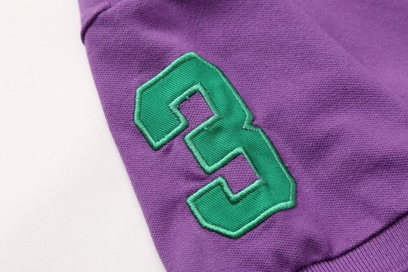 ראלף לורן-RALPH LAUREN POLO TSHIRT SHORT WOMEN - Purpel & Green Logo – תמונה 5