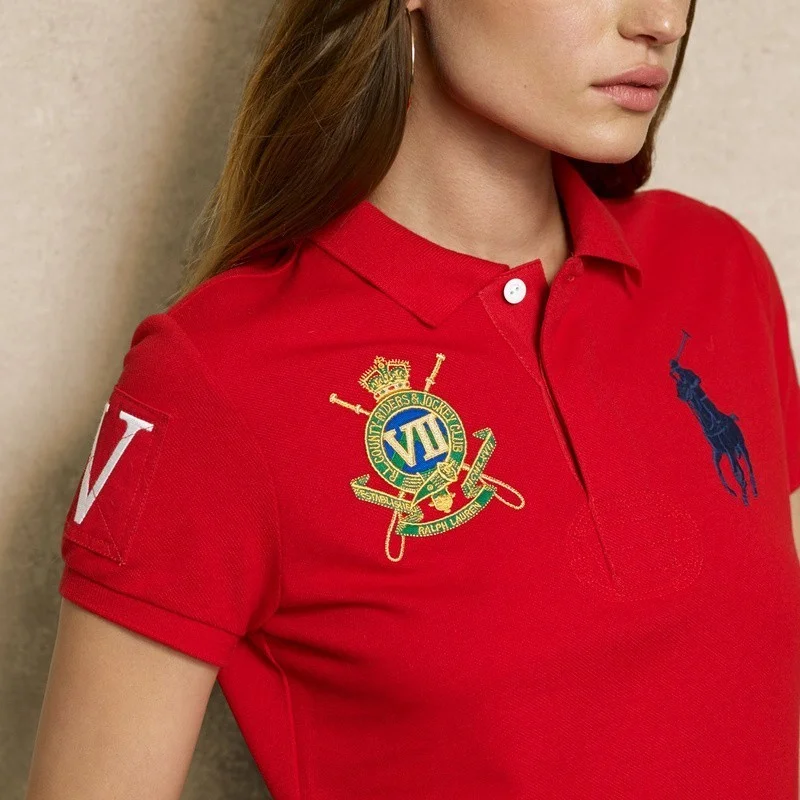 ראלף לורן-RALPH LAUREN POLO TSHIRT SHORT WOMEN - Red – תמונה 3