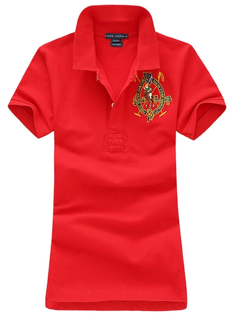 ראלף לורן-RALPH LAUREN POLO TSHIRT SHORT WOMEN - Red – תמונה 2